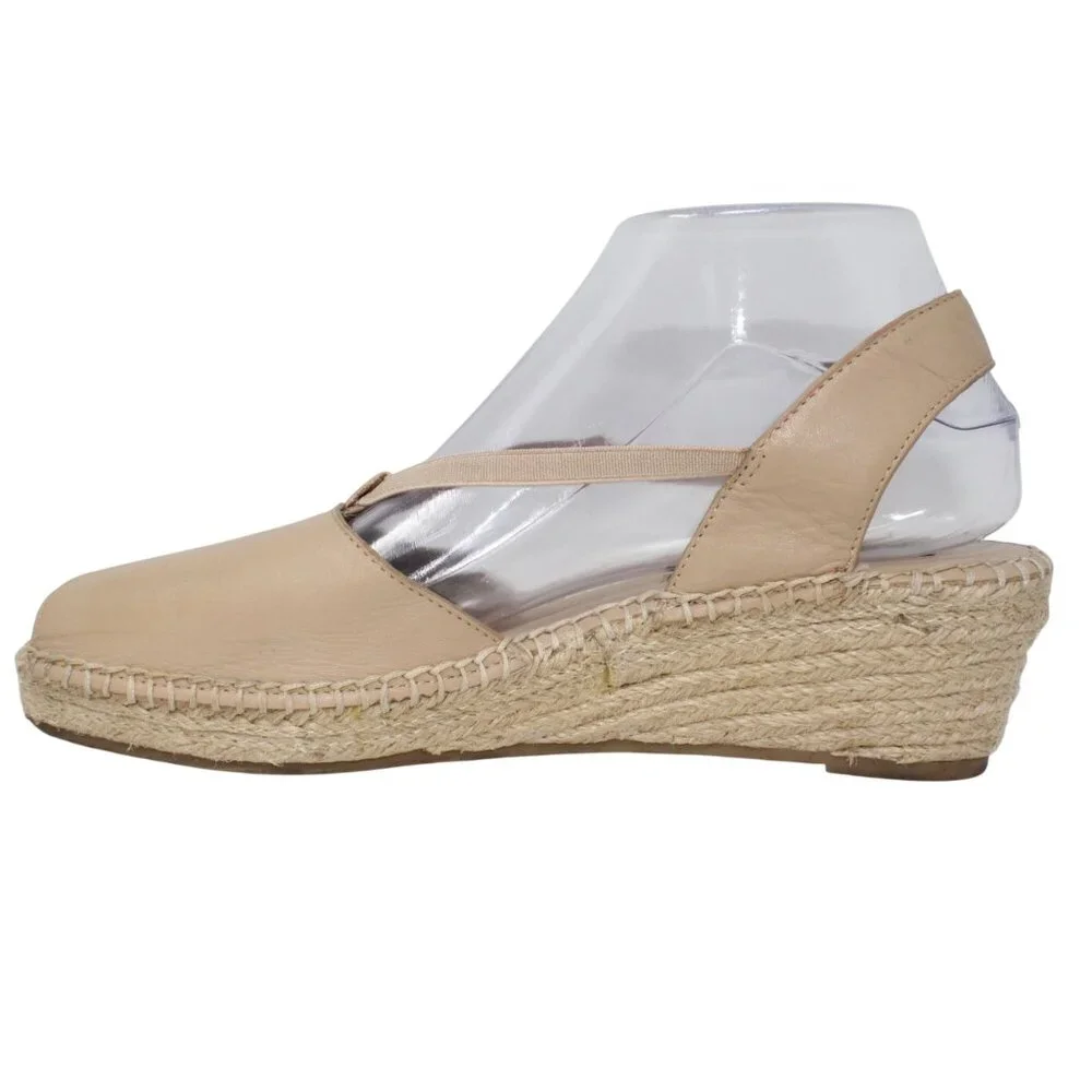 Steven By Steve Madden Womens 9 B Izzi Espadrille Wedge Beige Leather Sandals - Picture 9 of 15
